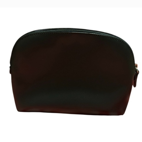 Coach Black Saffiano Leather And Silver Cosmetic /Toiletry Bag Unisex - Picture 2 of 4